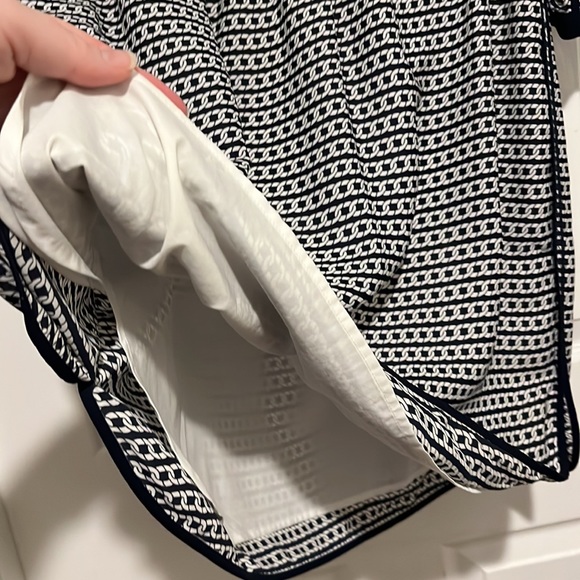 NWOT Banana Republic dress - navy/white pattern w/ detachable belt, 14. - Picture 8 of 8